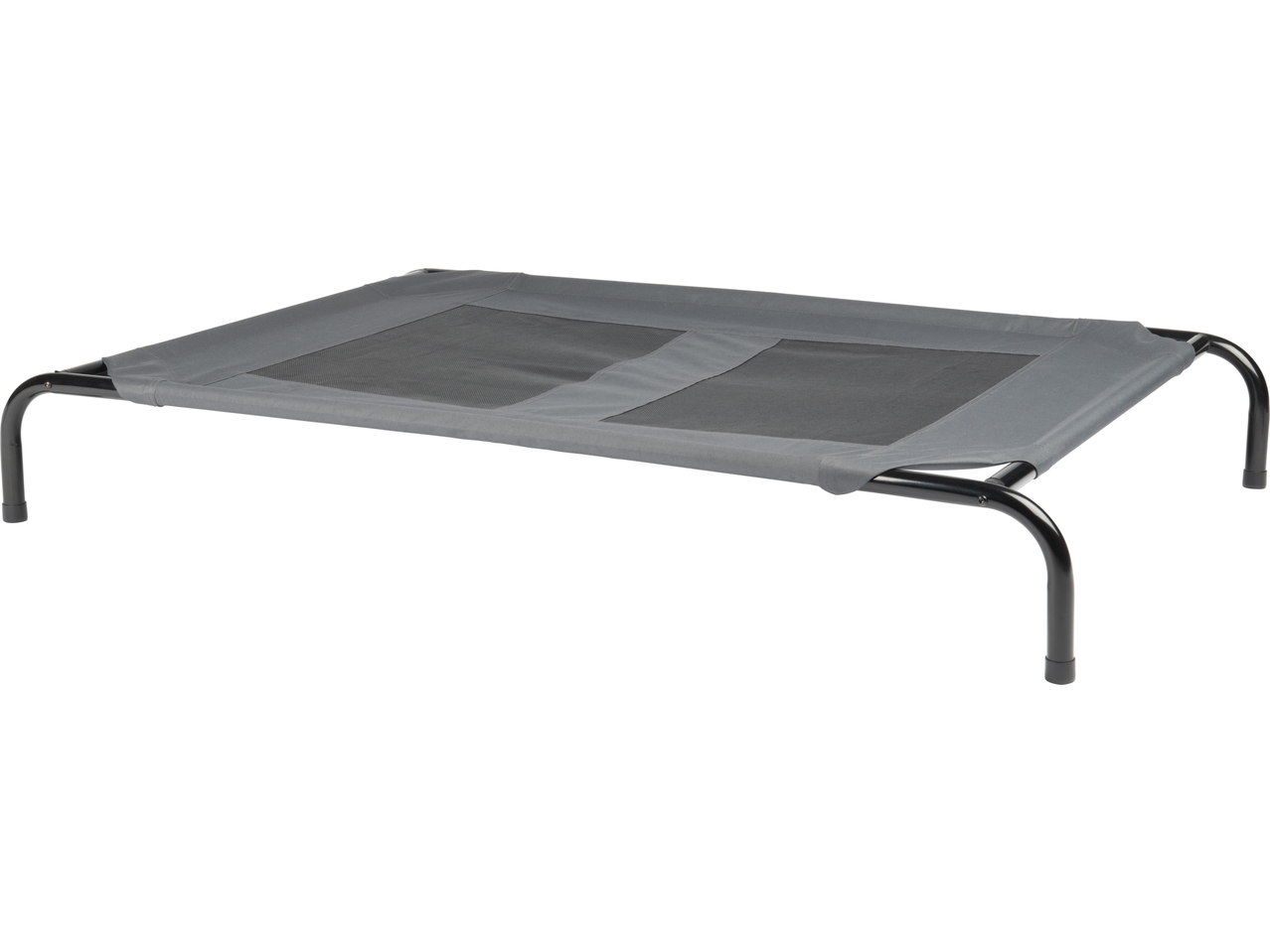 Zoofari Dog Bed, elevated grey fabric bed with black metal frame