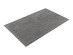 A gray bath mat with a textured surface.