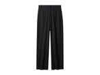 Black wide-leg trousers with belt loops