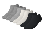 Set od šest pari kratkih čarapa u sivoj, bijeloj i crnoj boji.