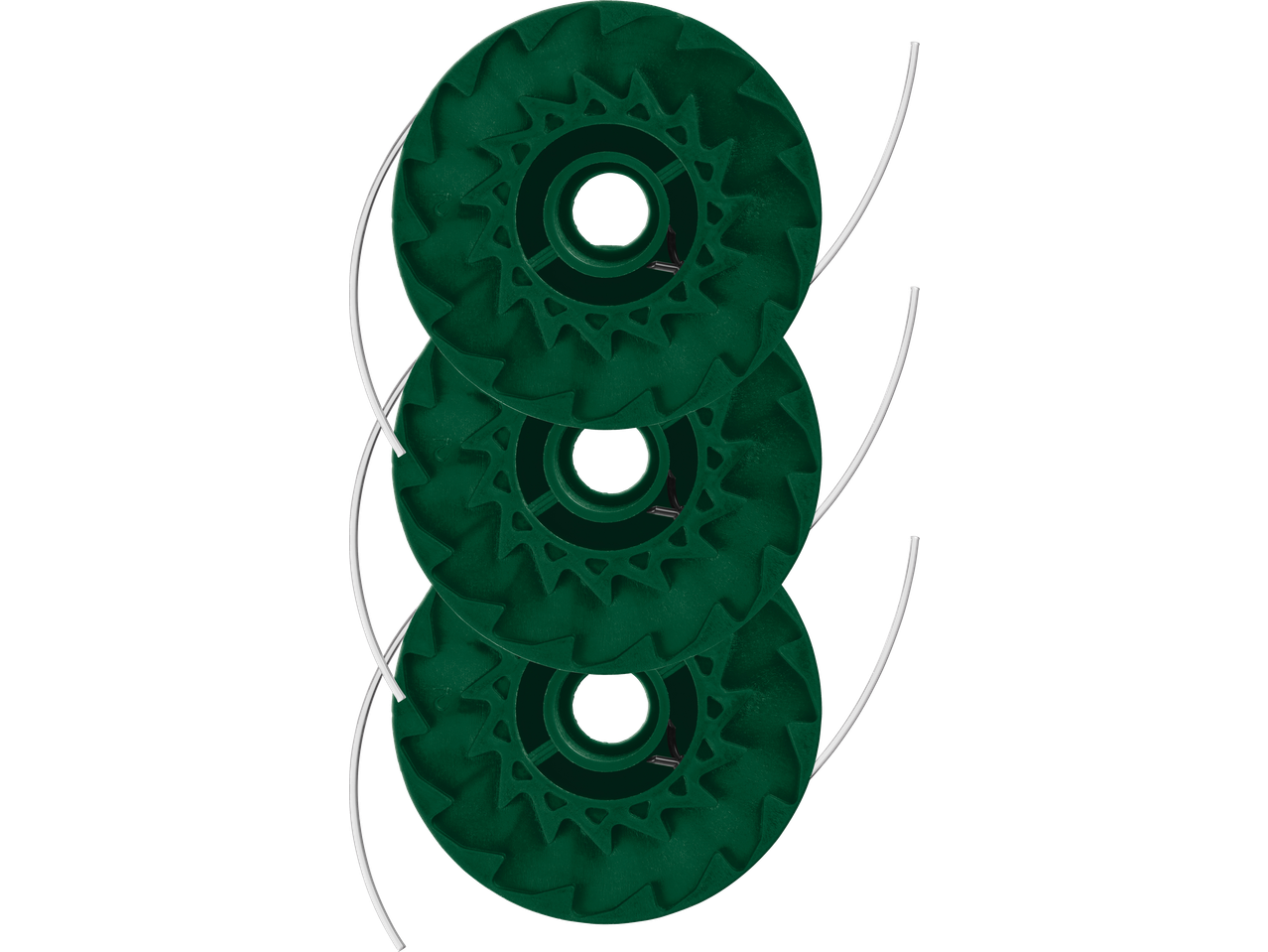 Bobine de fir PARKSIDE pentru trimmere, verde închis cu fir alb.