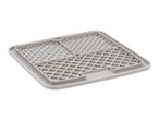 Grey silicone lick mat for pets with different textured sections