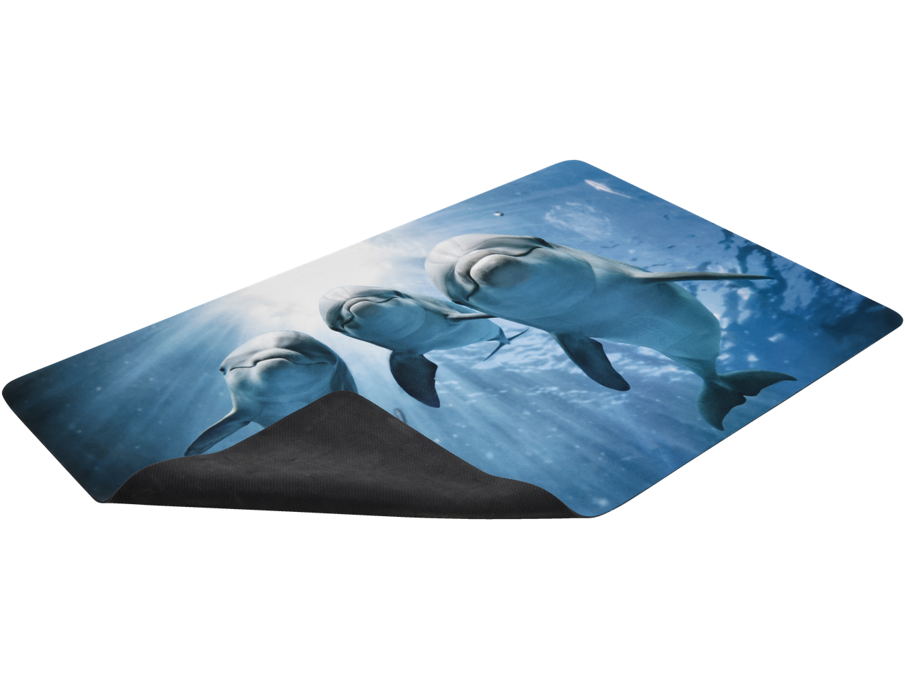 Livarno vonios kilimėlis su trimis po vandeniu plaukiančiais delfinais