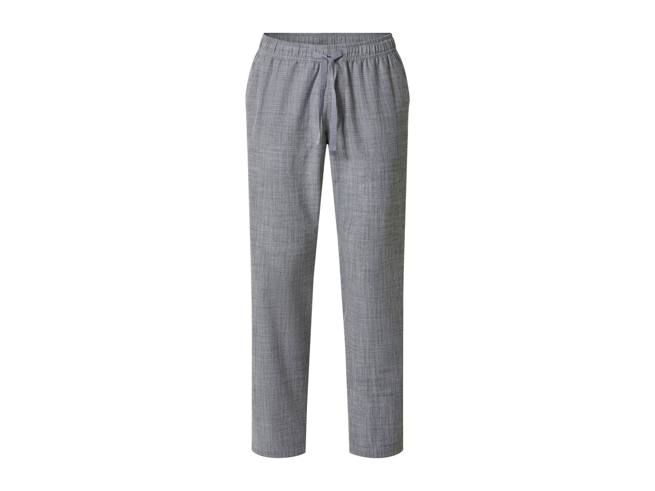 Grey men's casual trousers with an elasticated waist and drawstring.