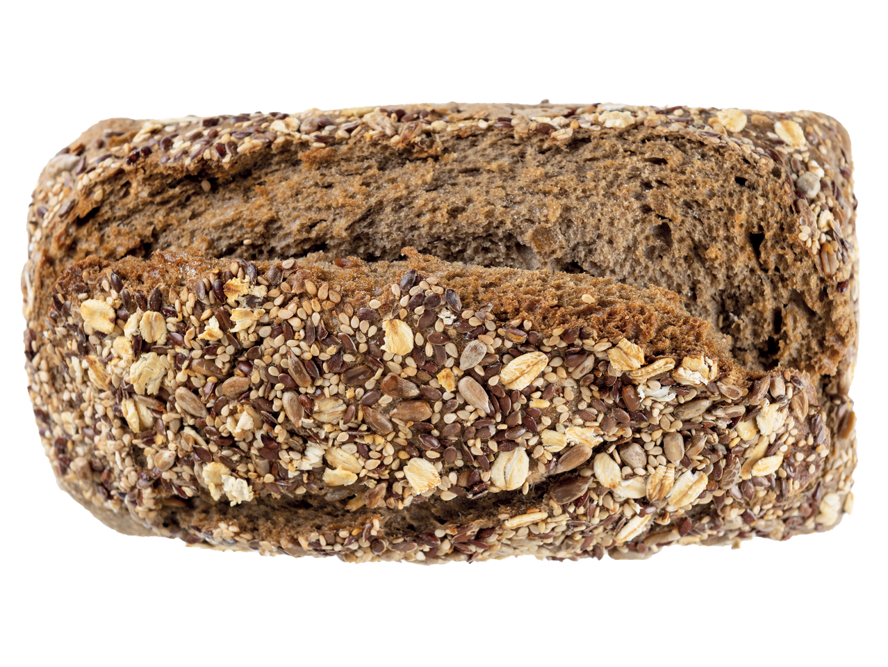 Pão multigrãos com várias sementes.