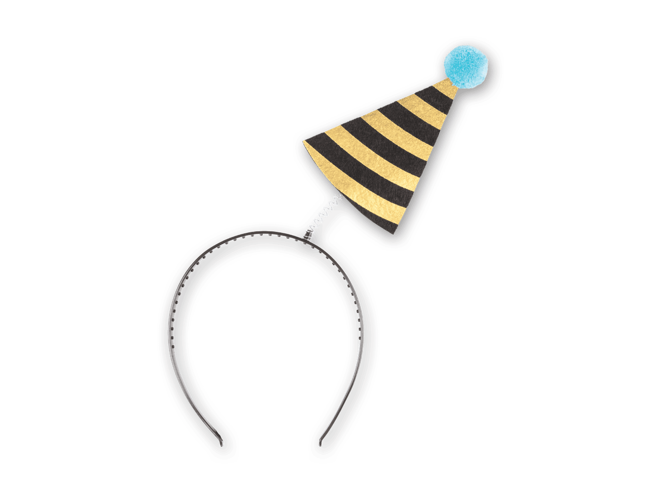 Haarreif mit Partyhut in Schwarz und Gold