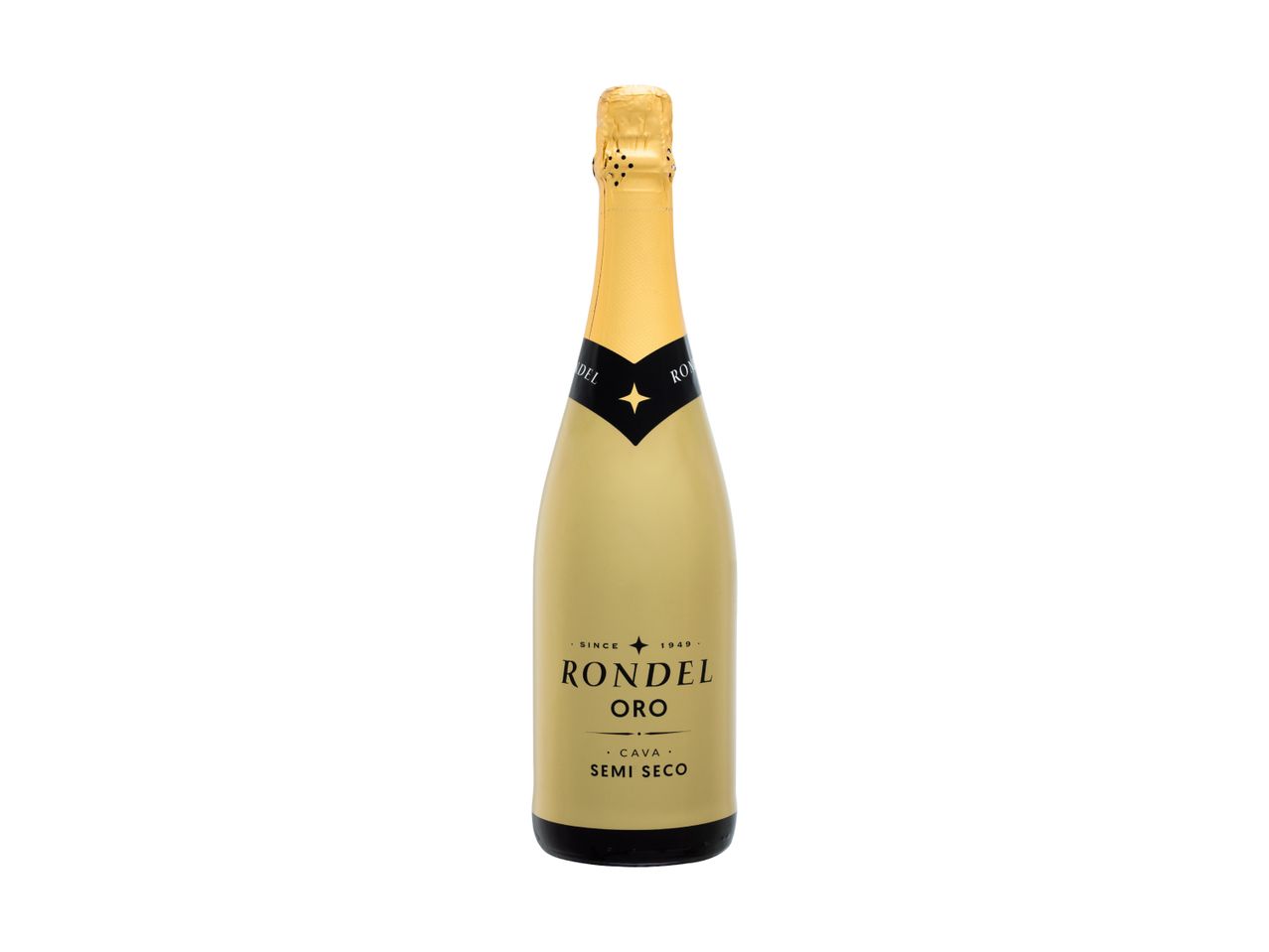 Bouteille de vin mousseux doré, Royale.