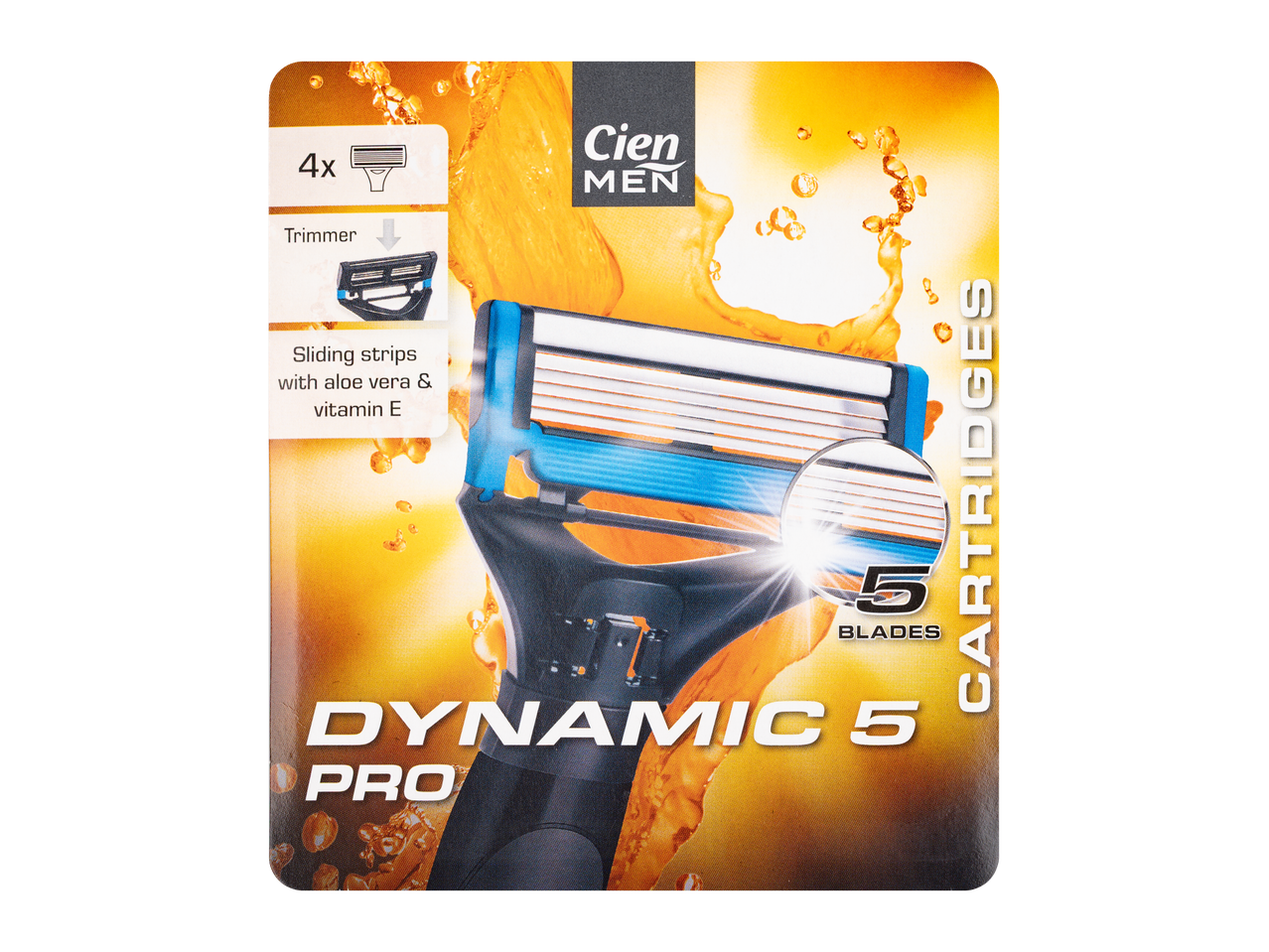 Cartușe de ras Cien Men Dynamic 5 Pro cu 5 lame și trimmer.