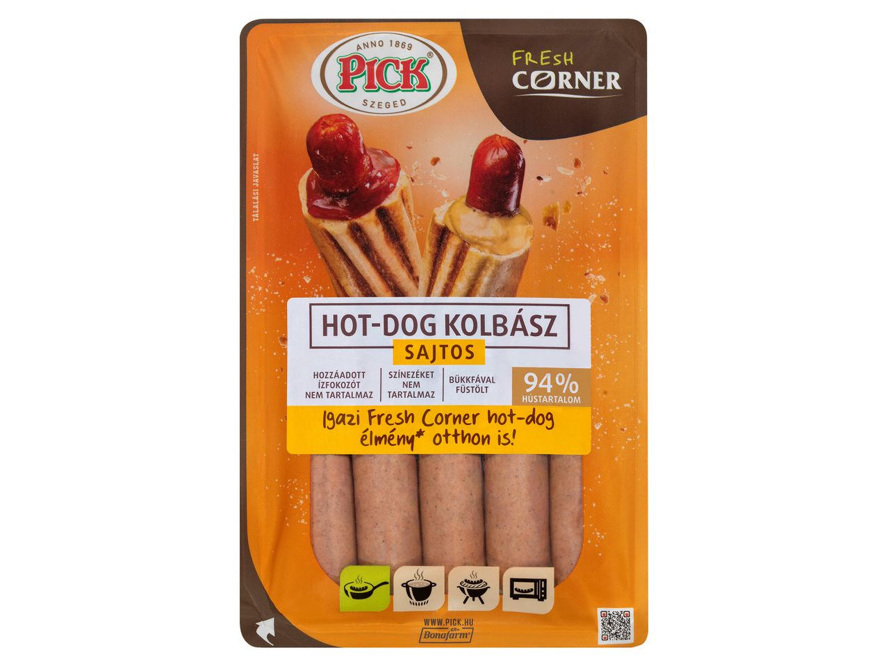 Pick Szeged Fresh Corner hot dog kolbász.