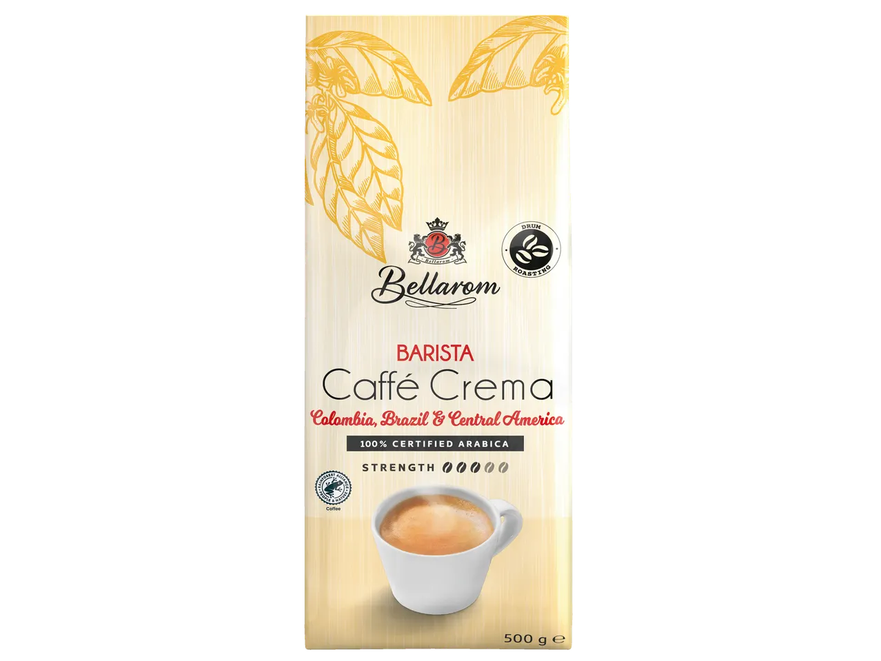 Cafea Bellarom Barista Caffè Crema din Columbia, Brazilia și America Centrală.