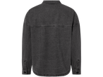 Långärmad, mörkgrå jeans-skjorta.