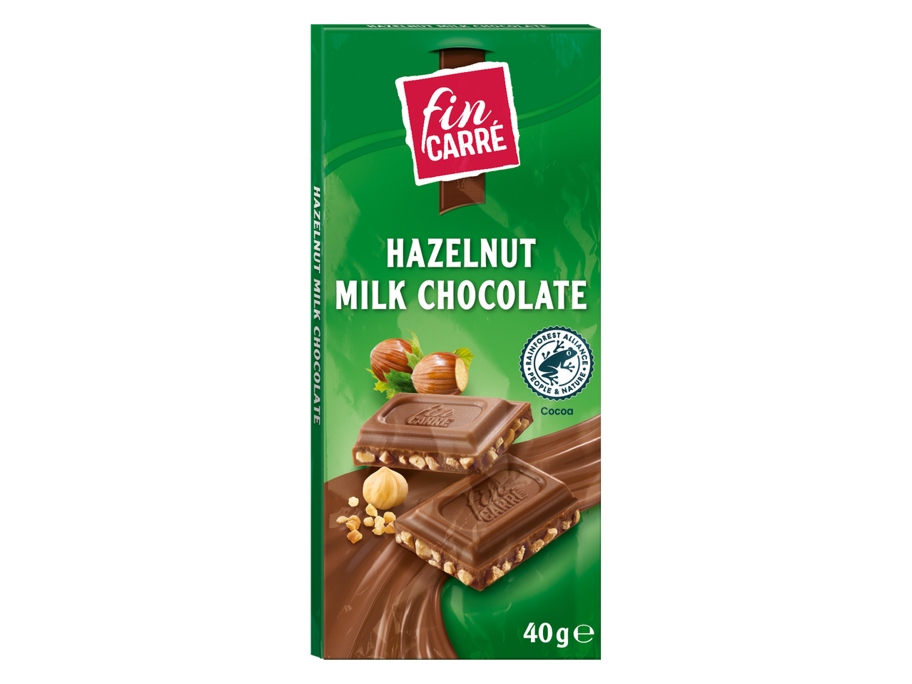 Fin Carré lazdyno riešutų pieniškas šokoladas.
