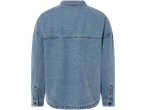 Bakifrån vy av en jeansjacka.