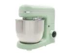 Un mixer vertical SilverCrest verde deschis cu un bol din oțel inoxidabil.