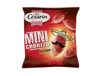 Sachet de mini-chorizo Le Césarin, doux, avec un graphique de sombrero et moustache.