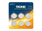 Tronic CR2016 lithium button cell batteries, 6 pack.