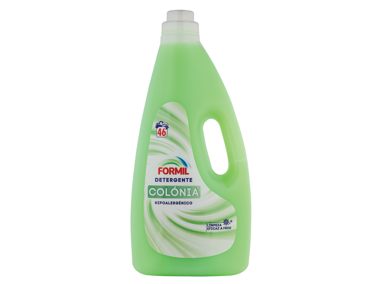 Detergente Formil Colônia hipoalergênico, limpeza eficaz a frio.