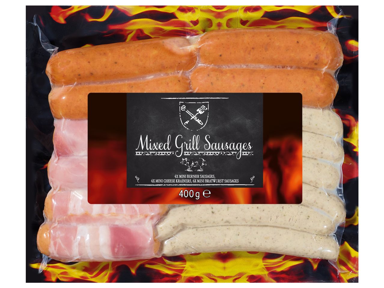 Salsicce miste per griglia: Berner, Krainer e Bratwurst.