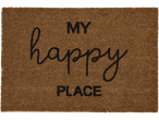Rjav predpražnik s črnim napisom 'MY happy PLACE'.