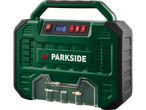 Parkside digitális autógumi pumpa tartozékokkal.