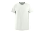 White men's short-sleeved t-shirt with a round neck and visible stitching.
