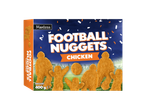 Monissa Football Nuggets: 400g de nuggets de frango congelados em formato de jogadores de futebol.