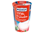 Tőzegáfonya és savanyú meggy ízű milkshake pohárban.