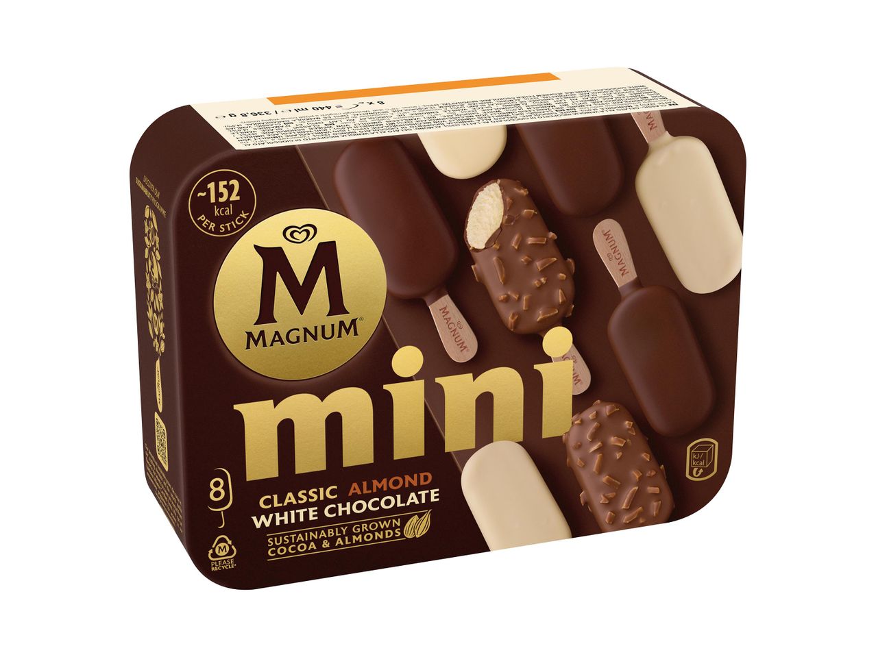 Magnum Mini fagylaltok: klasszikus vanília és csokoládé ízek.