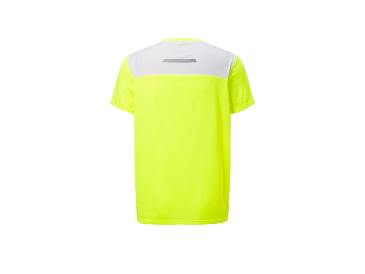 Tricou galben aprins cu partea superioară albă.
