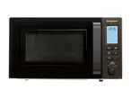 Silvercrest microwave oven with a black door and a dark control panel