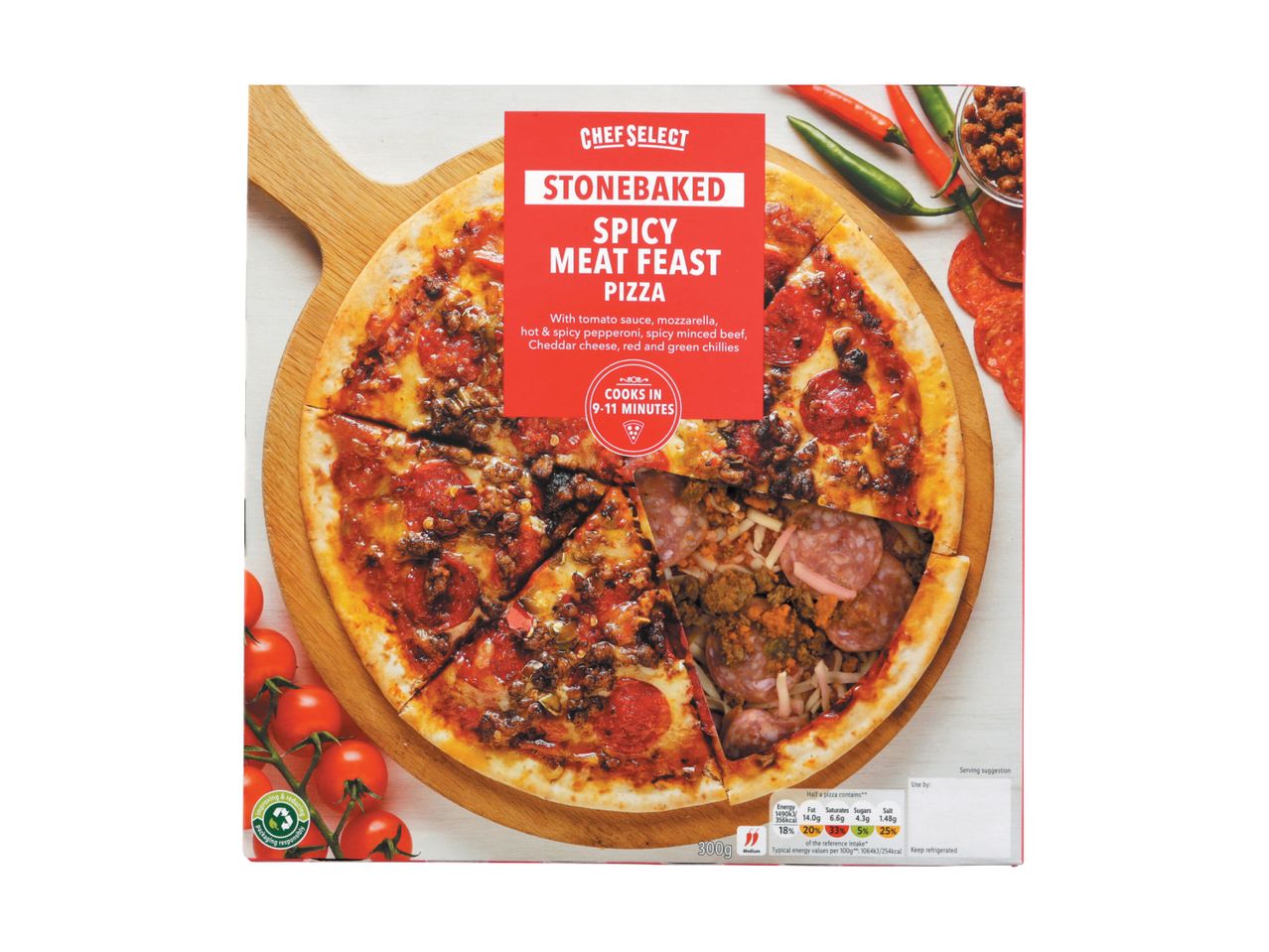 Frozen Spicy Beef Pizza from Tesco.