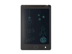 A black LCD writing tablet with a few simple drawings on the screen.