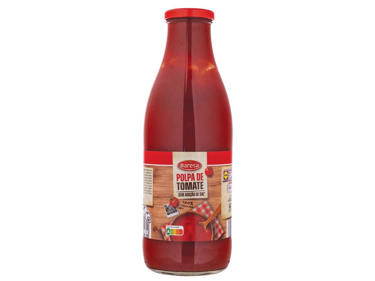 Garrafa de polpa de tomate Baresa sem sal.