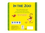 A children's book titled 'In the Zoo' with illustrations of a bird and a monkey.