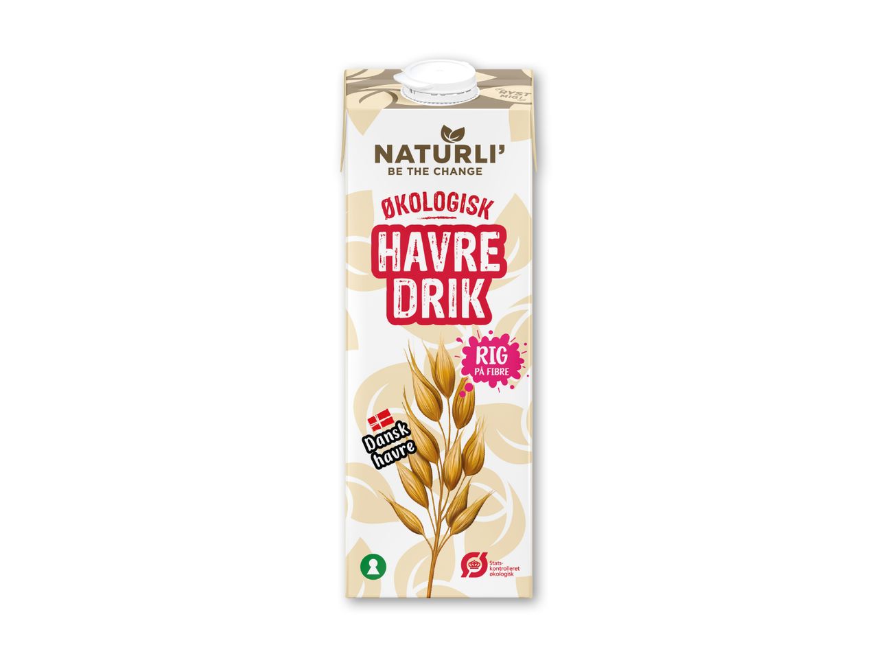 Økologisk havredrik i en karton, rig på fibre og lavet med dansk havre.