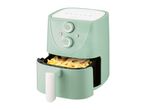 A mint green SilverCrest air fryer with french fries in the basket.