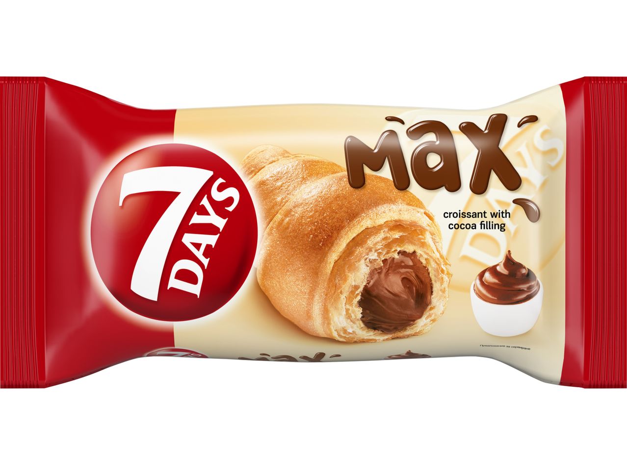 Опаковка 7 Days Max с шоколадови кроасани.