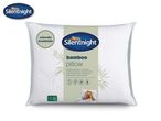 Bamboo pillow with a naturally breathable cover, medium firmness, and made with 30% recycled materials.