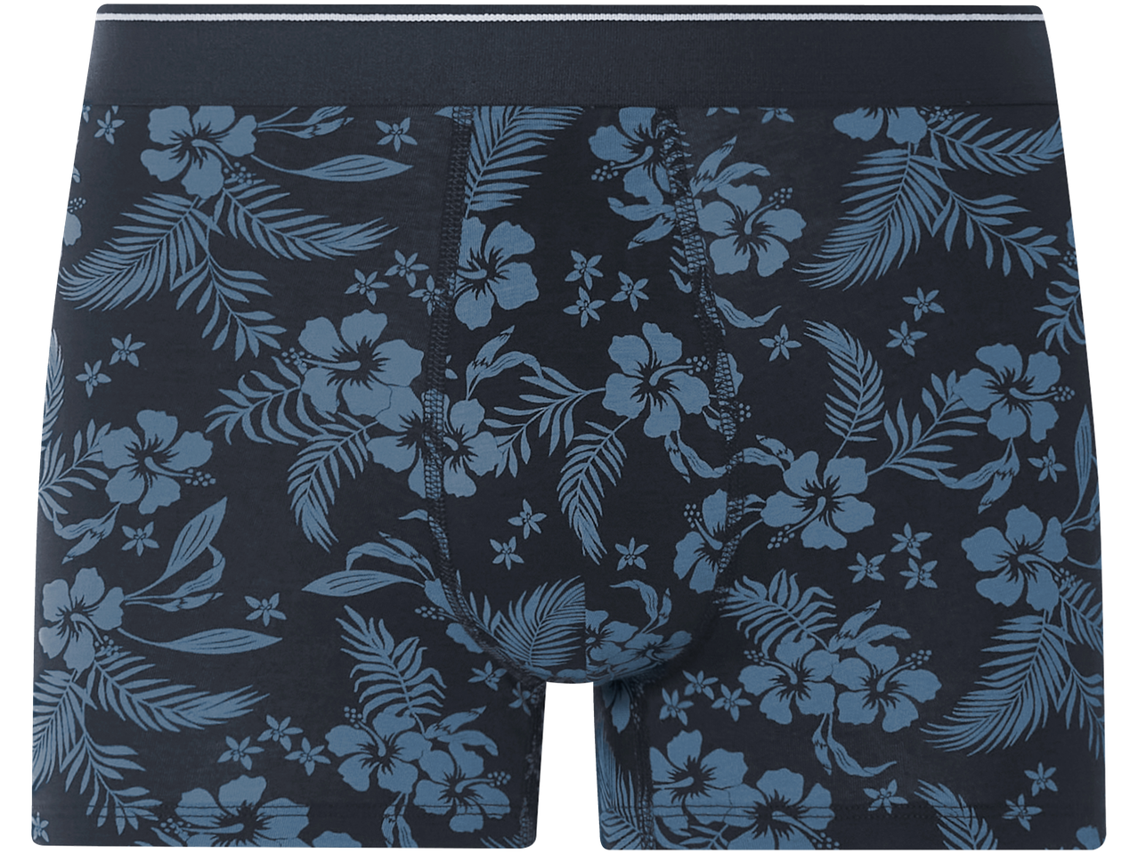 Boxer da uomo LIVERGY®, 3 pezzi, con motivo floreale blu scuro.