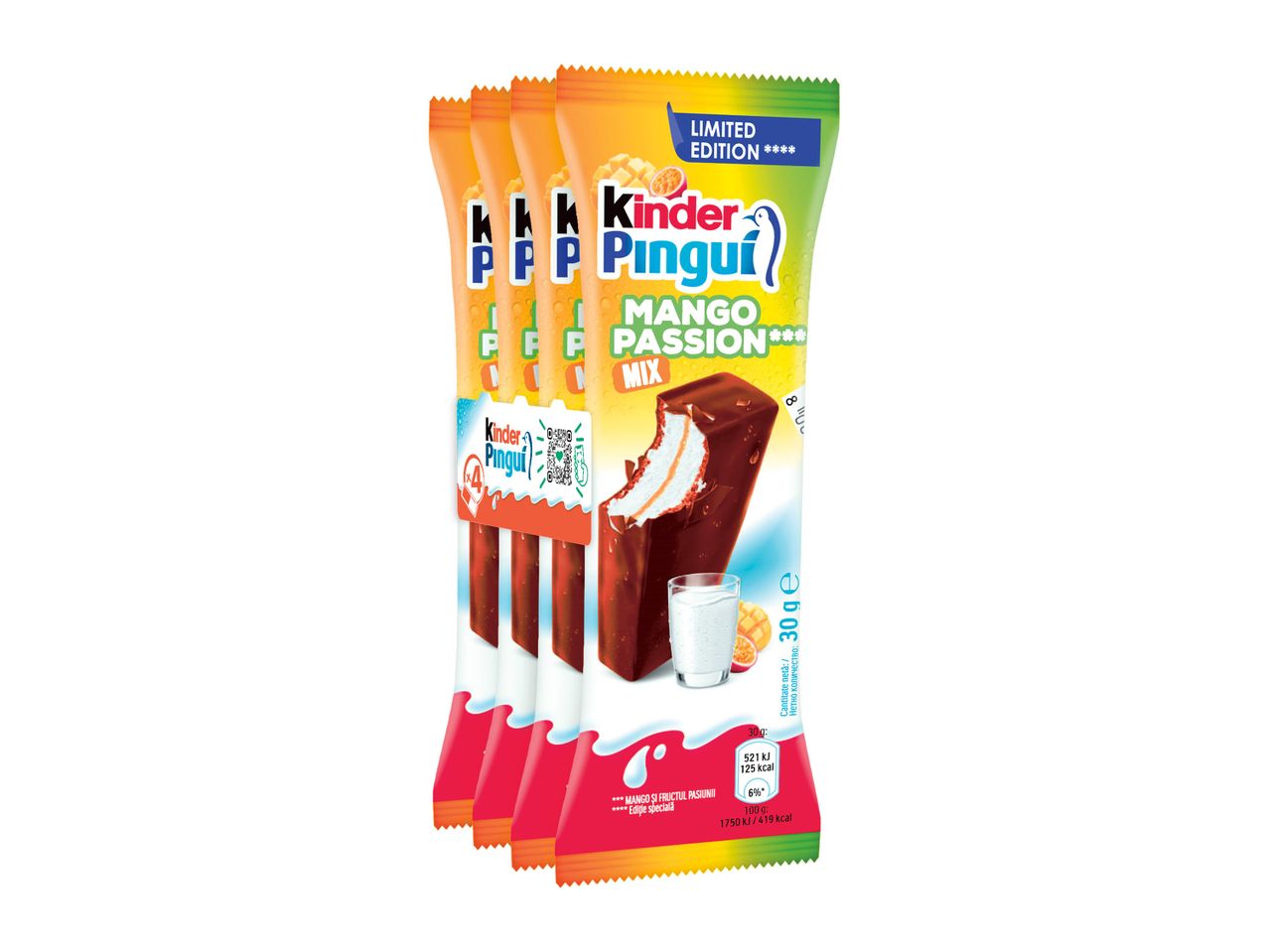 Pachet de Kinder Pingui Mango Passion Mix, ediție limitată.