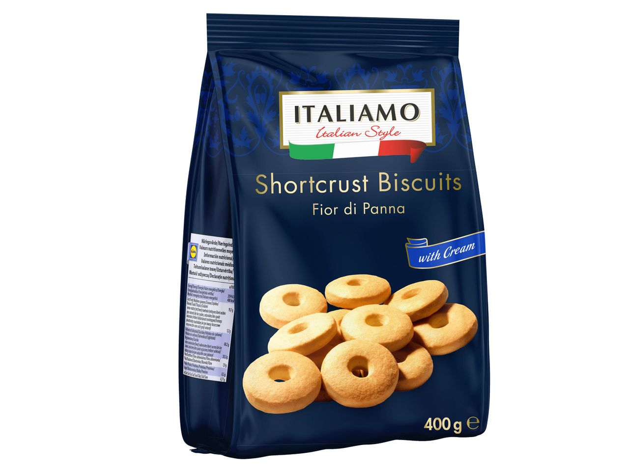 Biscuits italiens au style court, marque Italamo, 400g.