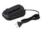 Black battery charger with power cord and plug