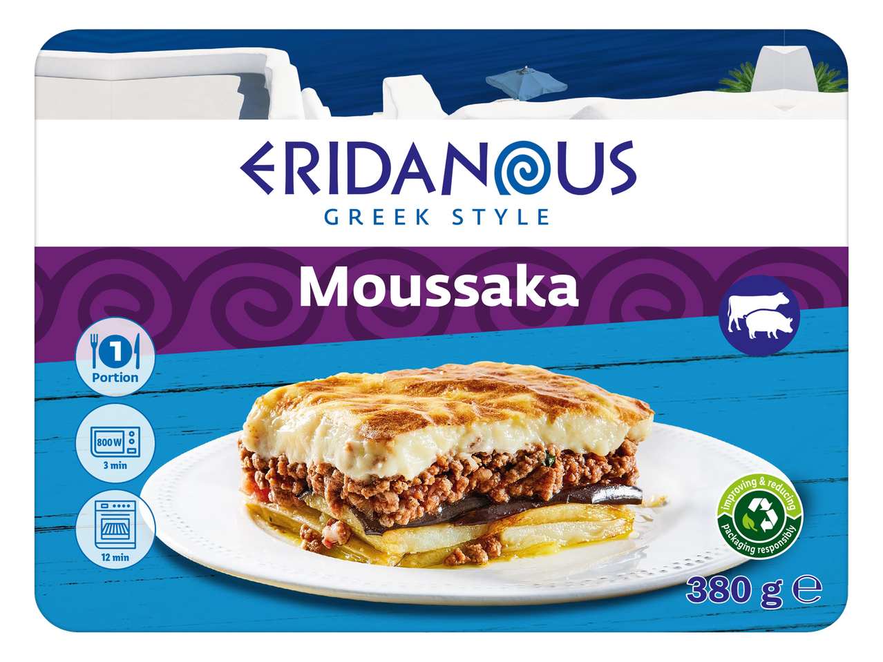 Eridanous grieķu stila musaka: Gatavs ēdiens.