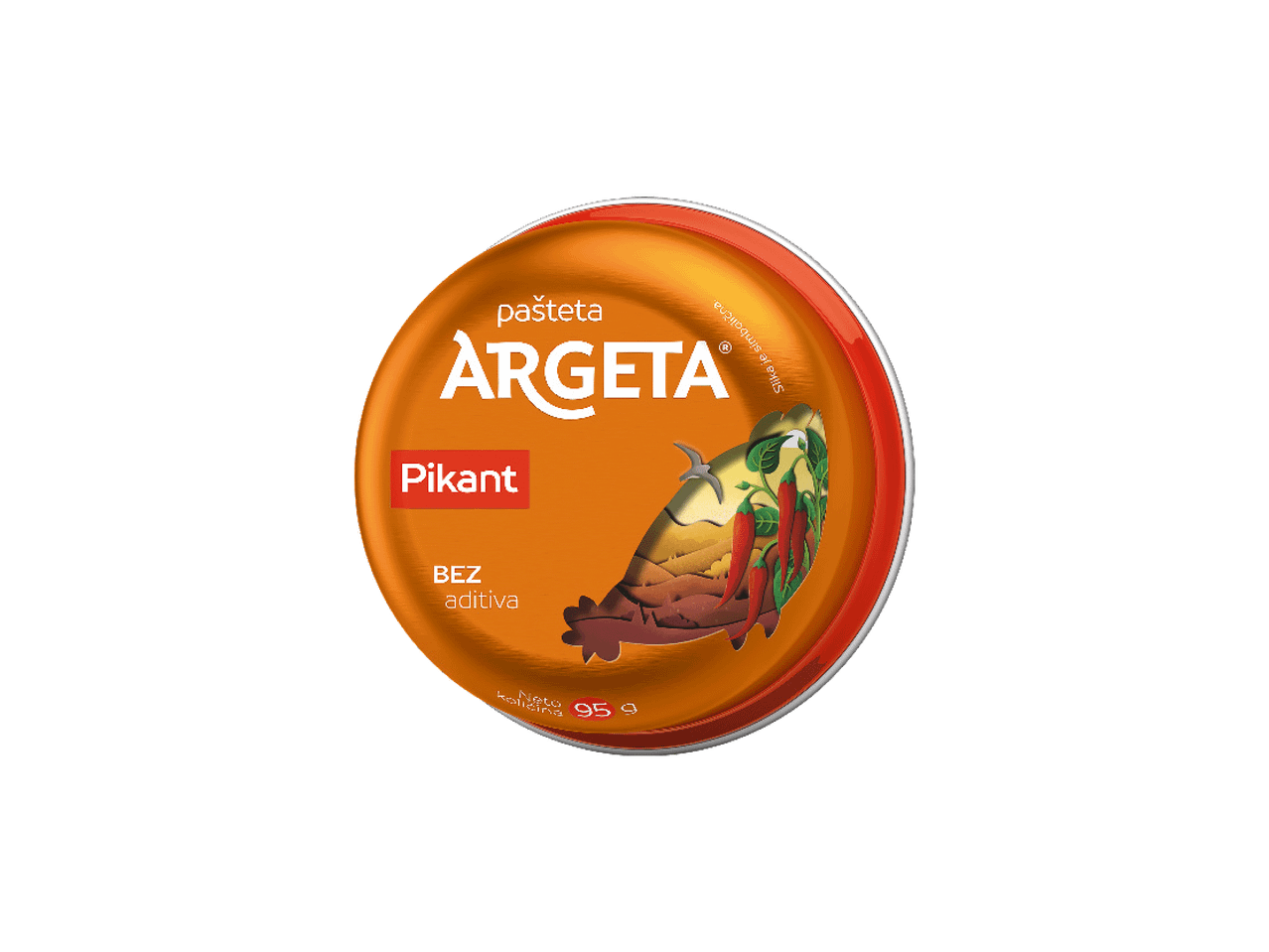 Pašteta Pikant, bez aditiva, sa slikom ribe i čili papričica, 95g.