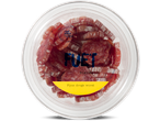 Gesneden fijne droge worst in een doorzichtige plastic verpakking, onderdeel van het 'Alle tapas' assortiment.