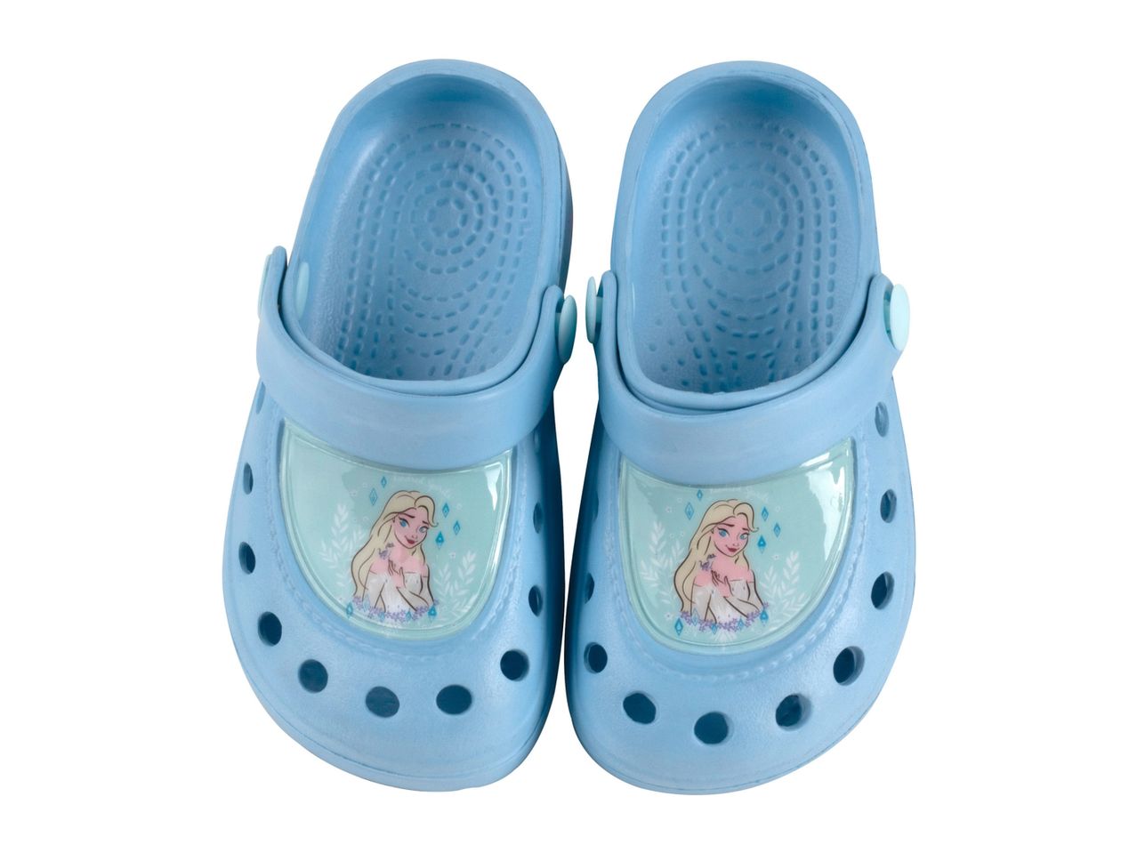 Frozen-themed children's Crocs clogs.