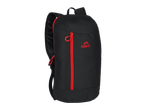Sac à dos noir Crivit avec des détails rouges.