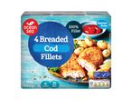 4 Ocean Sea breaded cod fillets: 100% fillet.