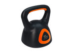 Kettlebell preto de 10 kg com detalhes laranja e logótipo Crivit