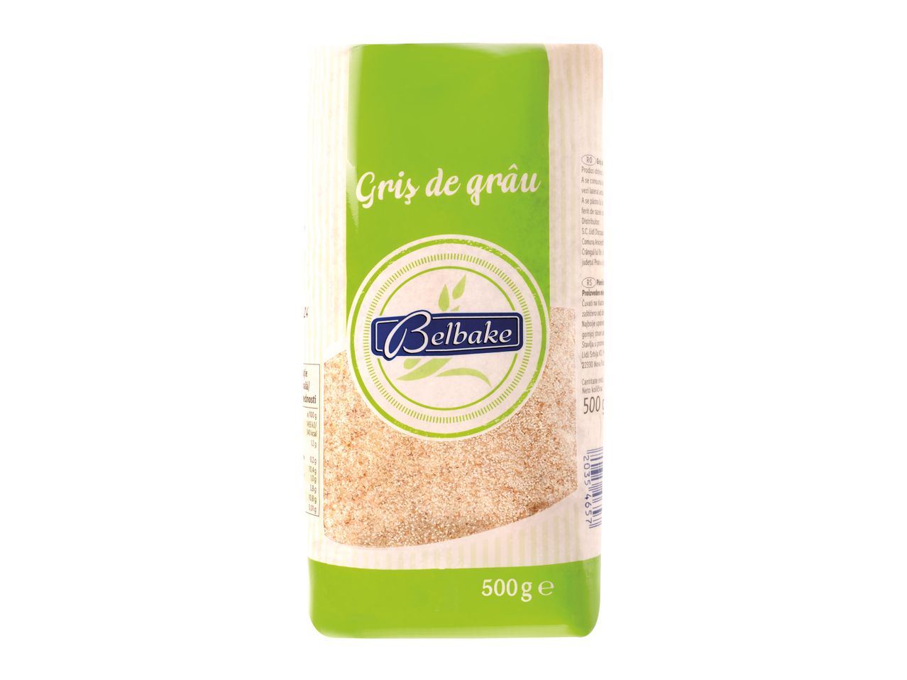 Pachet de griș de grâu Belbake de 500g.